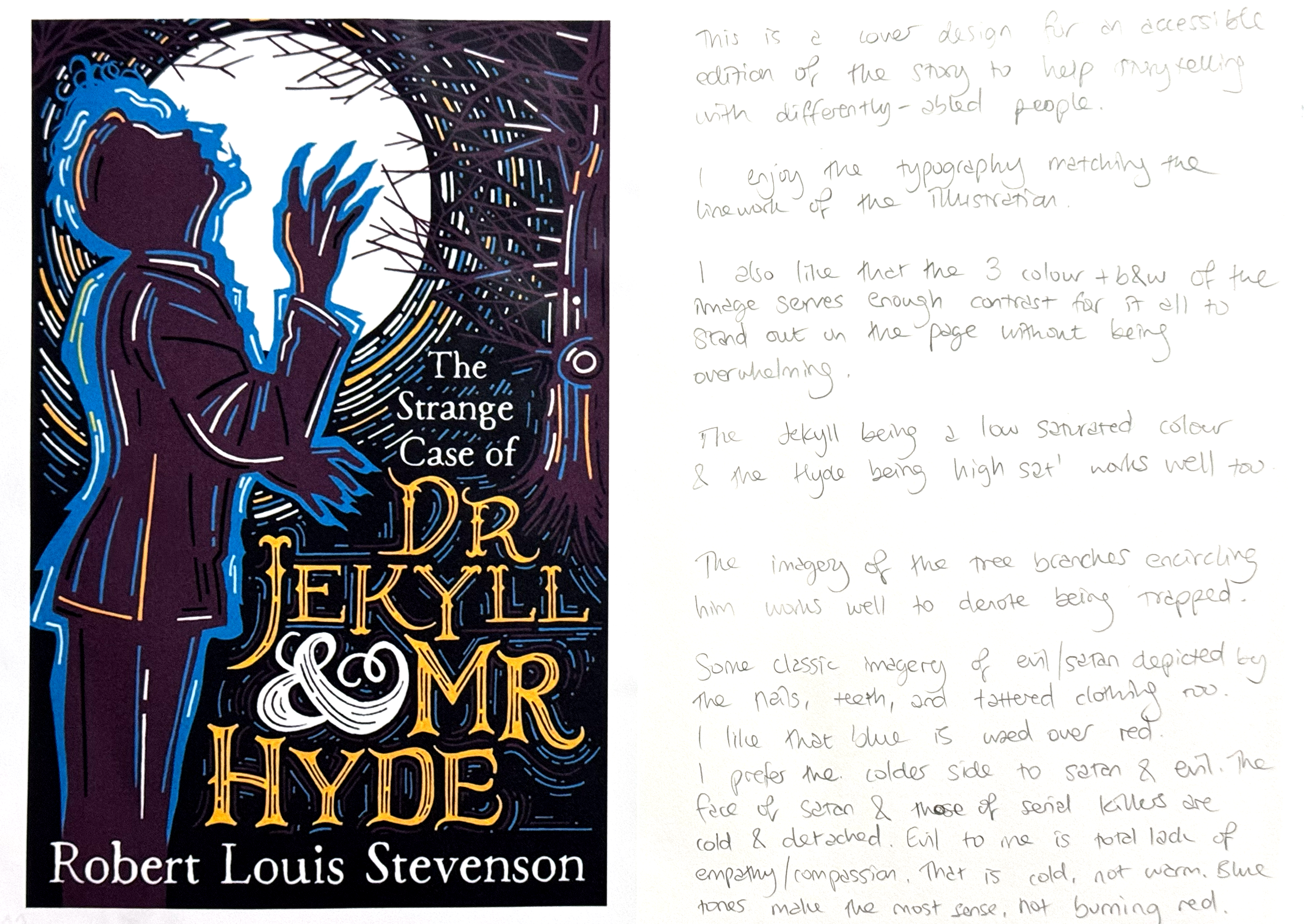 sketchbook page with research notes from dr jekyll and mr hyde